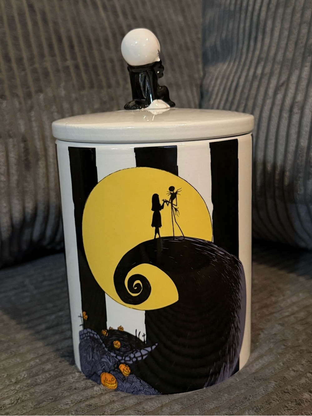 The Nightmare Before Christmas Ceramic Canister - Black, White & Yellow
